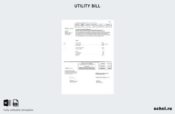 цифровая загрузка шаблона счета за коммунальные услуги США Техас Gexa Energy